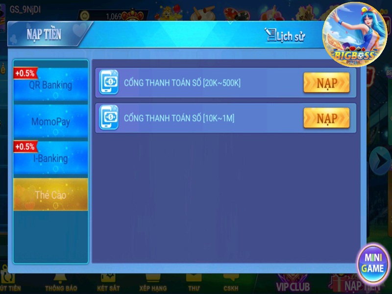 nạp tiền bigboss qua thẻ cào